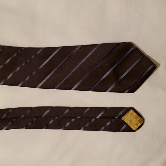 Men's Cheinault polyester brown with strip pattern tie - Picture 3 of 5